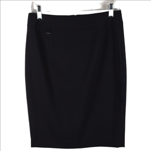 Calvin Klein Black Flat Front Zip Back Closure Above Knee Classic Pencil Skirt